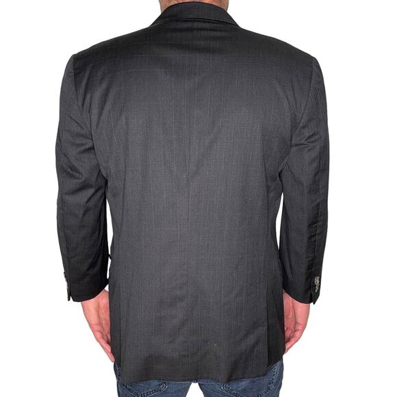 Joseph Abboud Mens 42R Gray 3 Button Blazer 100% WOOL Suit Jacket Sharkskin - Picture 4 of 11
